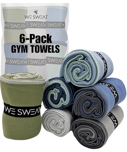 We Sweat’s (6 Pack) Microfiber Gym Towels, Highly Absorbent Soft Odor-Free - color: Nature Color (6 Pack), size: Sweat Towels