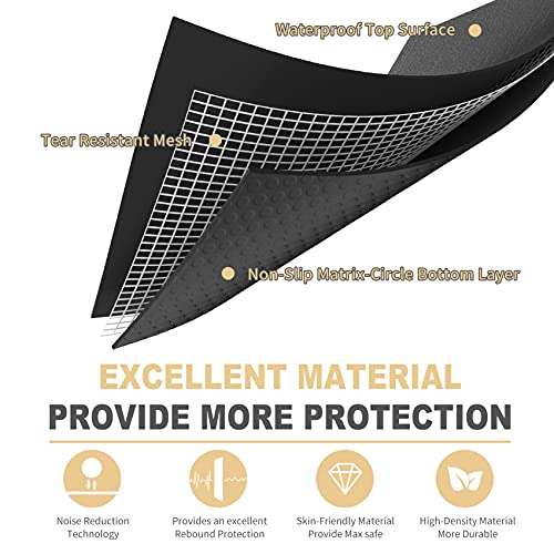 GXMMAT Extra Large Exercise Mat 16'x6'/12'x6'/10'x6'/8'x6'(7mm) - color: Black Real, size: 6*16 FT