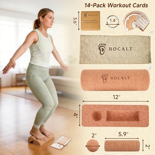 Rocalt Cork Balance Board, Foot and Ankle Strengthener Kit
