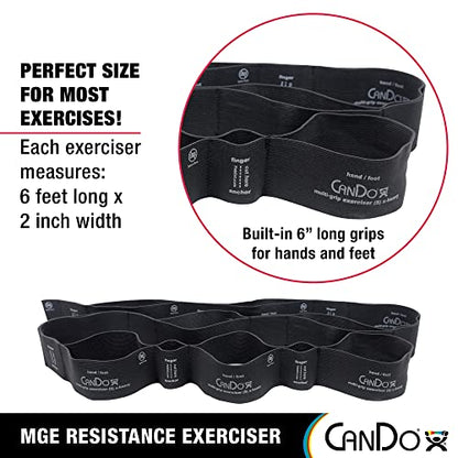CanDo Multi-Grip 6 Foot Exercise Resistance Band with Hand/Foot Loops for Total Body Workouts, Training, Rehab, Stretching and Therapy - style: X-Heavy