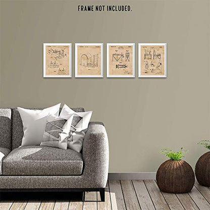 STARS BY NATURE Classic Pilates Machines Patent Prints - color: Beige