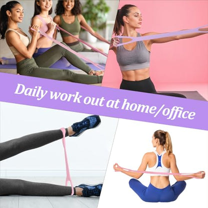 3 Pcs Resistance Bands, Figure 8 Resistance Bands with Handles, Elastic Exercise Band for Yoga Pilates Arm Back Shoulder Training Portable Workout Equipment for Home Gym Travel