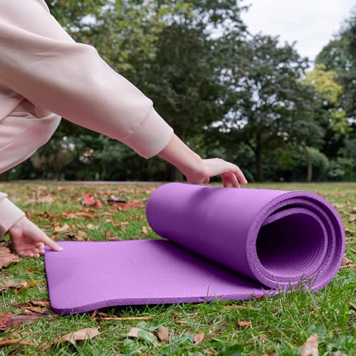 BalanceFrom 1-inch Thick 71x24 Inches Extra Thick Exercise Yoga Mat - color: Purple