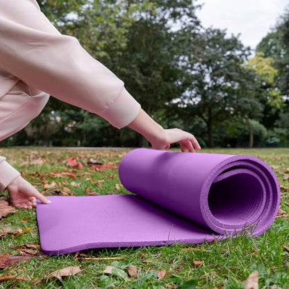 BalanceFrom 1-inch Thick 71x24 Inches Extra Thick Exercise Yoga Mat - color: Purple
