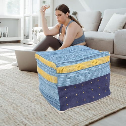 STOBAZA Floor Mat Pillow Seat Cover Cotton Pad Outdoor Chair Seat Tatami Cover Office Chair - color: Sky-blue