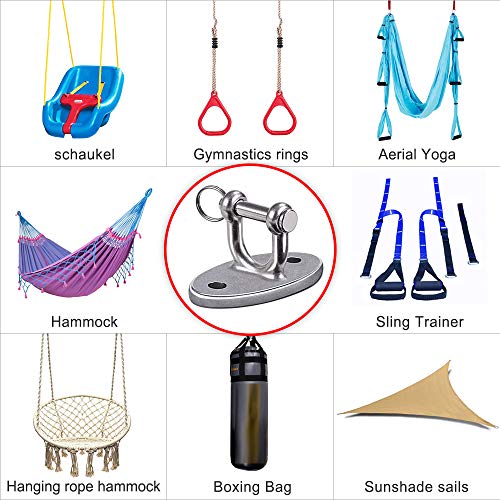 BeneLabel Wall Ceiling Mount Bracket for Suspension Strap Trainer, 2800lb Capacity, Body Weight Strength Training Systems, Aerial Yoga Swing, Resistance Band,Hammock,Battle Rope, Boxing Equipment - color: 2Pcs detachable hook