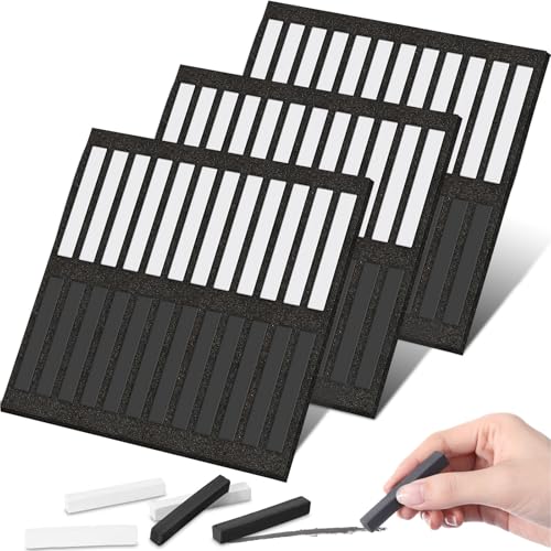 Watersay 72 Pcs Soft Chalk Pastels Set Square Sketch Chalk Soft Pastel for Artists Non-toxic Artist Pastel Sticks for Professional Artists and Art Lovers(Black, White) - color: Black, White