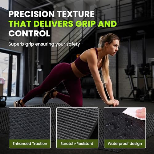 Stepwaver Large Exercise Mat, 6'x4'/7'x5'/8'x5'/9'x5'/10'x5'/12'x5'x8mm | Non-Slip, Ultra Durable, High-Density, Extra Thick Workout Mat for Home Gym Flooring, Cardio, Yoga & Fitness, Shoes-Friendly - size: 7x5FT
