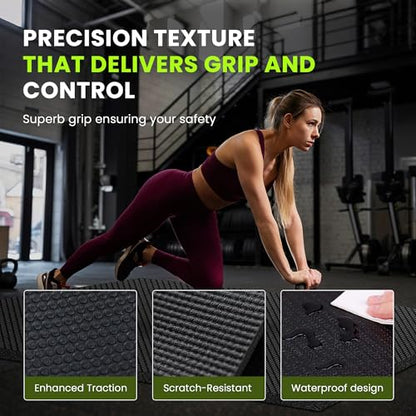 Stepwaver Large Exercise Mat, 6'x4'/7'x5'/8'x5'/9'x5'/10'x5'/12'x5'x8mm | Non-Slip, Ultra Durable, High-Density, Extra Thick Workout Mat for Home Gym Flooring, Cardio, Yoga & Fitness, Shoes-Friendly - size: 8x6FT