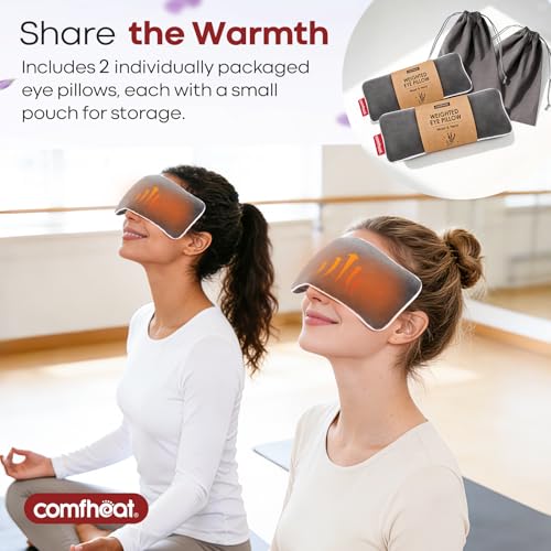 2 Pack Lavender Weighted Eye Pillows for Yoga Microwavable | Moist Heat Eye Compress Mask Pillow with Washable Cover for Relaxation, Sleeping, Meditation, Yoga, Spa, Migraine Relief - color: 2 X Gray (Lavender Scent)