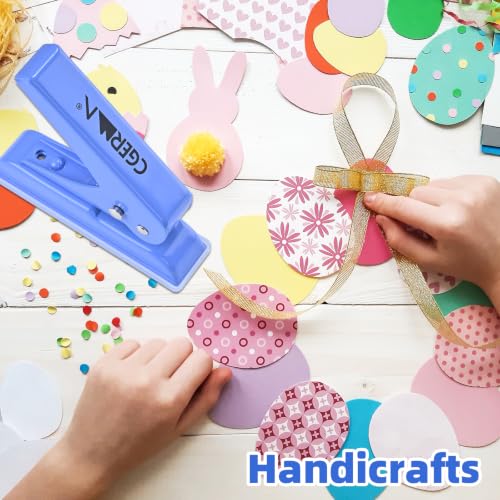 Single Hole Punch, 30 Sheet Capacity, Heavy Duty Paper Hole Puncher, 1/4" Hole Punches, 60% Labor Savings for for ID Cards, Chipboard Art Projects, Blue - color: Blue