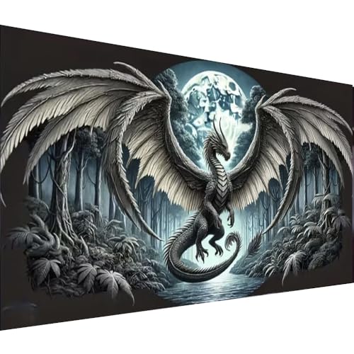 Fantasy Dragon 5D Diamond Painting Kits for Adults, animal Landscape Diamond Mosaic Art,DIY Full Round Diamond Embroidery,Diamond Art Kits for Home Decor,Large size 15.7x27.5 inches,DIY Mosaic Art - color: 25- 61 Fantasy Dragon