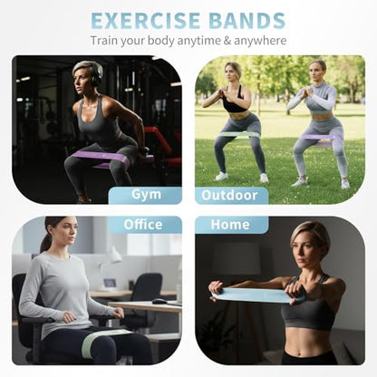 Wide Silicone Booty Bands for Women, 2-Pack Resistance Loops