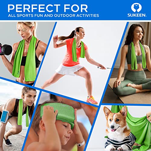 Sukeen 4 Pack Cooling Towels (40"x 12"), Cooling Neck Wraps, Soft Ice Towel - color: Dark Blue/Green/Black/Pink
