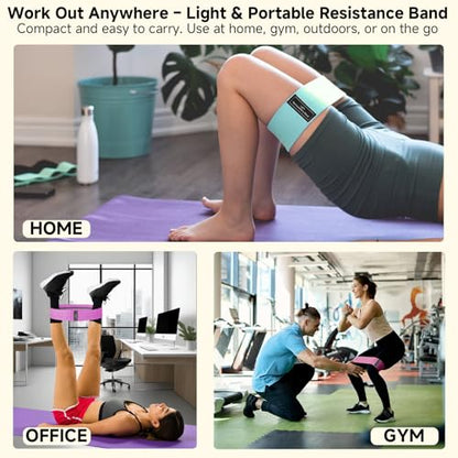 Resistance Bands, Fabric Workout Bands for Women & Men, Cloth Booty Resistance Loop Bands, Thick Squat Bands for Home Fitness, Gym, Yoga, Pilates for Butt Legs Thigh Hip Glute (Purple 50–70 lbs)