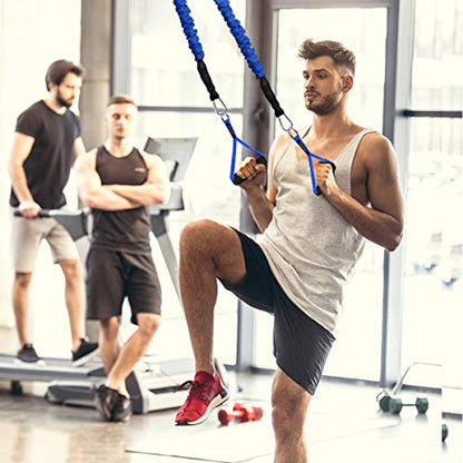 Coolrunner 2 Pair Resistance Band Handles Grips Fitness Strap Wide Design - color: Blue