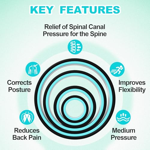 4 Pack Back Roller- Yoga Wheel for Back Pain Reliefn & Stretching, Back Wheel for Deep Tissue Massage, Back Stretcher for Physical Therapy & Exercise - color: Blue and Black