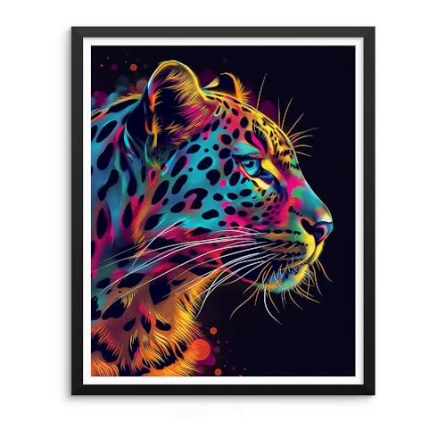 Natuyalo Colorful Cheetah Paint by Numbers Kit for Adults - Animal Paint by Number on Canvas Without Frame, DIY Acrylic Painting for Ideal Gift Home Wall Decor (16x20 Inch) - color: ART-05