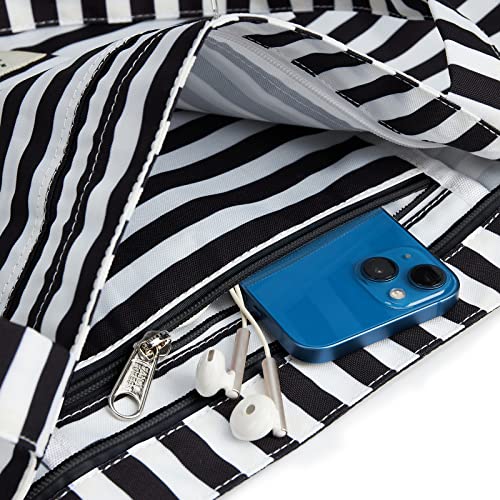 WLLWOO Yoga Mat Carrier Bag for Women Canvas Carryall Tote Gym Pilates | Large Holder Zipper Shoulder for Beach Travel Workout Fitness Office - color: stripes
