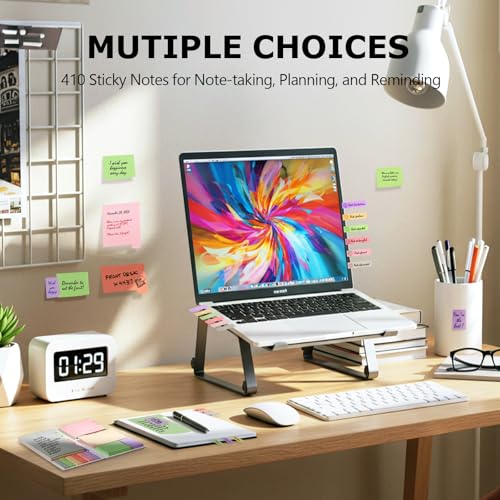 Hommie Sticky Notes Set, Divider Sticky Notes 410 Packs Planner Sticky Note Dividers Tabs for School Office Supplies, Book Notes,Bible Sticky Notes,Back to School Supplies - color: Colorful-morandi