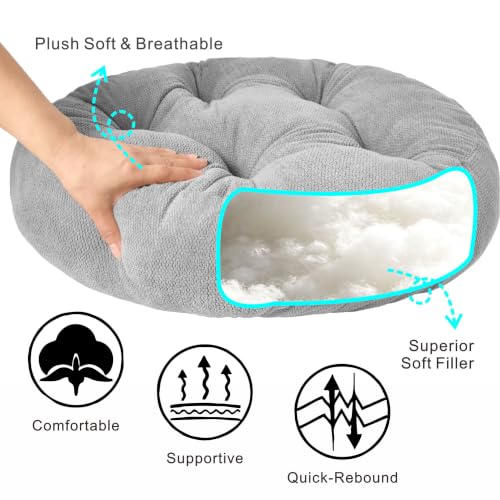 Floor Pillow for Adults, Large Sitting & Meditation Cushion - color: Dark Gray, Round