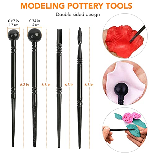 LotFancy 30PCS Clay Tools Kit for Beginners, Polymer & Air Dry Clay Sculpting Tools with Carrying Pouch, Pottery Ceramic Modeling Carving Tools Set for Adults Kids Art Crafts