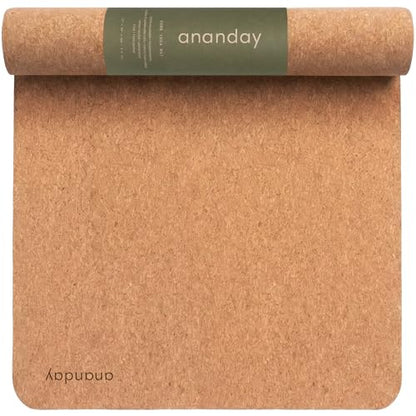 Ananday Premium Cork Yoga Mat - Sustainable, Non-Toxic & PVC-Free, Non-Slip, Perfect for Hot Yoga, Pilates & Exercise - Cushioned for Superior Comfort & Support