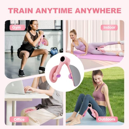 Pelvic Floor Exercise Devices 35LB Resistance Thigh Trainer with Band - size: Pink