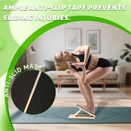 Portable Wooden Slant Board for Calf Stretching Slant Boards for Exercise Calf Stretcher Calf Stretch Board Physical Therapy Equipment Adjustable Incline Board for Knees Ankle Heel Feet Leg