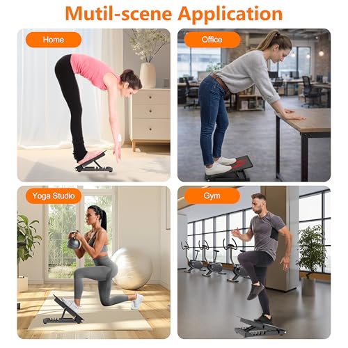 Slant Board for Calf Stretching, Steel Squat Wedge Hold Up to 650LBS | 5-Level Adjustable, Textured Non-Slip Layer, Anti-Slip Feet, Foldable and Portable, Weightlifting, Heel Elevated Squats