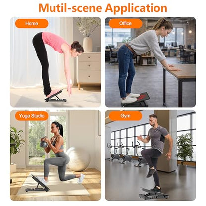 Slant Board for Calf Stretching, Steel Squat Wedge Hold Up to 650LBS | 5-Level Adjustable, Textured Non-Slip Layer, Anti-Slip Feet, Foldable and Portable, Weightlifting, Heel Elevated Squats