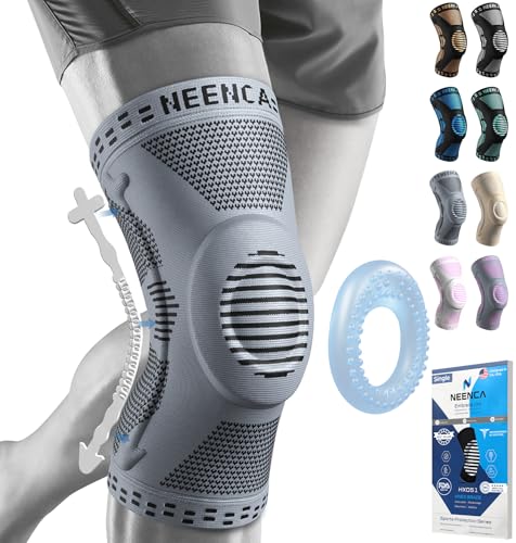 NEENCA Professional Knee Brace, Medical Knee Support for Women & Men Relief - color: Gray, size: X-Small