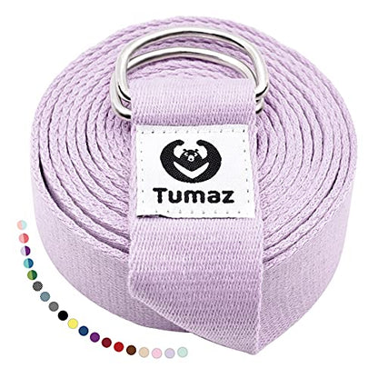 Tumaz Yoga Strap for Stretching with Adjustable D-Ring, 6/8/10 ft - color: 17.Lilac Purple, size: 6 Feet