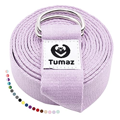 Tumaz Yoga Strap for Stretching with Adjustable D-Ring, 6/8/10 ft - color: 17.Lilac Purple, size: 6 Feet
