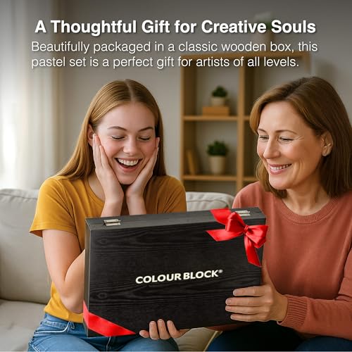 COLOUR BLOCK Soft Pastels for Artists - 100 Colors Square Chalk Pastels Set in Wooden Box - Vibrant Pigments Art Kit for Painting, Drawing, Sketching, Hobbyists. - style: 100 Colors Soft Pastel Set – Wooden Case