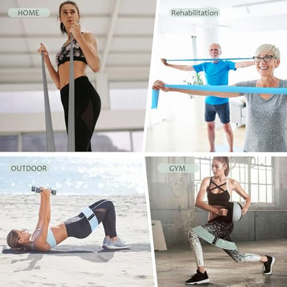 HIMESPORNER Wide Fabric Resistance Bands for Working Out 3 Level - color: Z.Blue and Gray