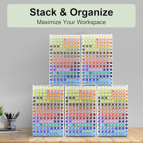 Marker Organizer, 135-Slot Marker Holder with Adjustable Dividers | Holds 135 Markers • Adjustable Dividers • Space-Saving Design • Easy Assembly • Home, Office & Classroom - size: 135 Holes