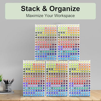 Marker Organizer, 135-Slot Marker Holder with Adjustable Dividers | Holds 135 Markers • Adjustable Dividers • Space-Saving Design • Easy Assembly • Home, Office & Classroom - size: 135 Holes