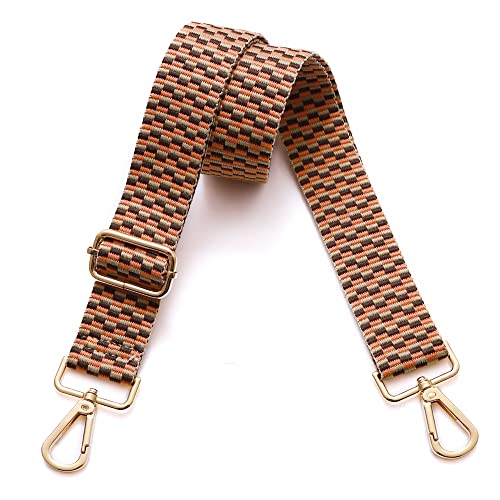 S-Jacorry Purse Strap Replacement Crossbody Wide Shoulder Strap Adjustable Canvas Straps Handbag Strap Replacement Belts - color: Gold Buckel-935