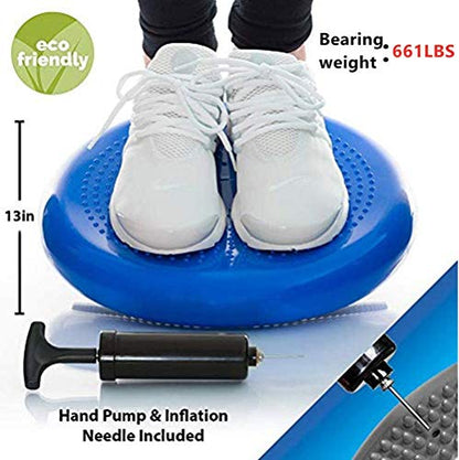 Inflated Stability Wobble Cushion, Yoga Balance Wiggle Seat Pad Disc for Pain Relief, Pelvic Floor Recovery, Rehabilitation Training - color: Blue