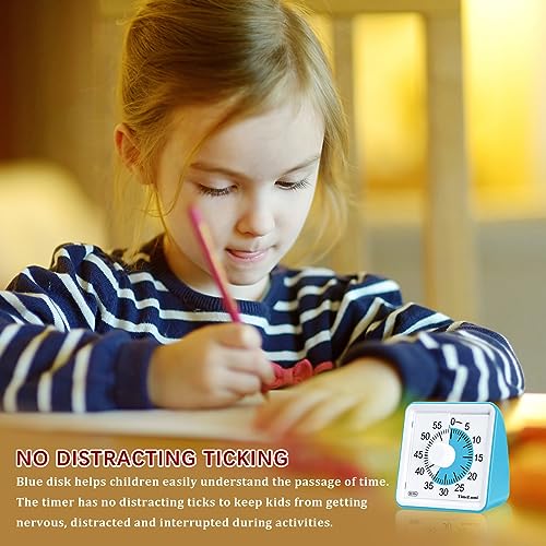 60-Minute Visual Timer for Kids, Management Classroom Timer, Blue | Classroom, Home Edition Study Visual Timer - Silent Countdown Timer for Toddlers, Kids, Teachers and Adults - color: Blue