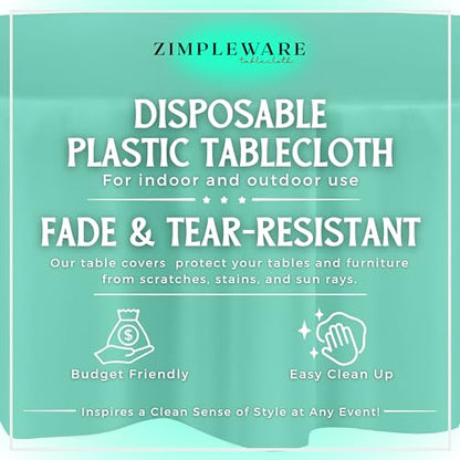 ZIMPLEWARE Premium Aqua Plastic Table Cloth Disposable (12 Pack) Round Tablecloth (84in) Party Table Cloths Disposable, Perfect Table Cloth Round Cover for Any Table Up to 6 Feet - color: Aqua, size: 12 Pack 84" Round