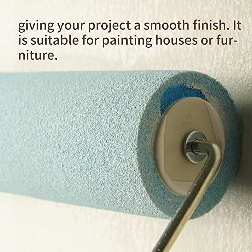 Voomey 9 Inch Foam Paint Roller 3 Pack, High Density Sponge Paint Rollers | for Smooth Wall and Furniture Finishing, Reusable Paint Tools for Home DIY and Professional Use - color: 3pcs blue