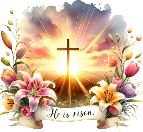 RYMILIE Diamond Art Kits for Adults Vintage Cross 14x14inch | 5D Stress Relief Diamond Painting Kit for Beginners, DIY Full Round Drill Gem Art Crafts for Home Wall Decor Gift - color: DP03884