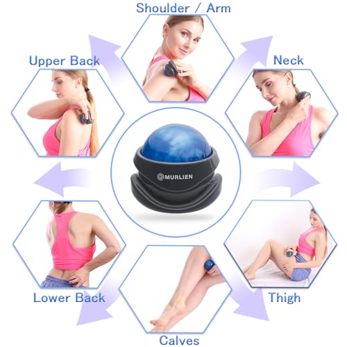 Massage Roller Ball, Tight and Sore Muscles Relief, Manual Massager, Alleviating Shoulder, Arms, Back, Legs, Calves or Muscle Tension | Alleviating Shoulder, Arms, Back, Legs, Calves or Muscle Tension - Blue - color: Blue