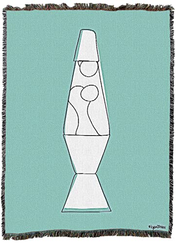 Pure Country Weavers 70s Teal Lava Lamp Blanket by Kyra Brown Tapestry Throw Woven from Cotton - Made in the USA (72x54) - color: Lava Lamp