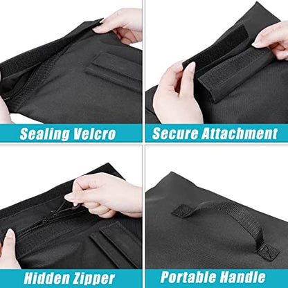 VISEMAN 4PCS Sports Net Sandbags, Weighted Anchor Bags for Baseball & Golf Nets,Soccer Goals, Hockey Nets - style: Black×4PCS