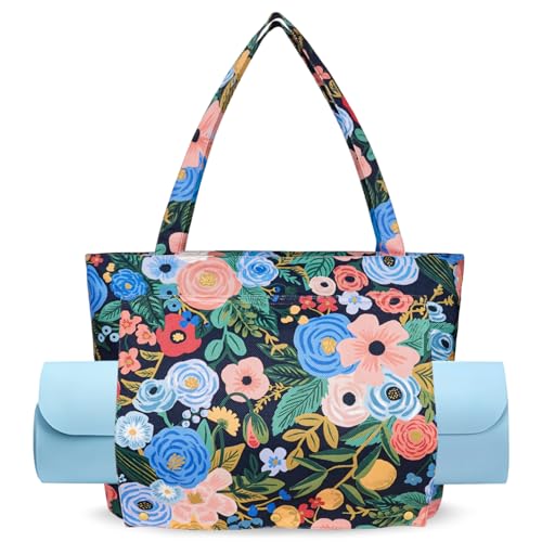 Yoga Mat Bag Yoga Bags and Carriers Fits All Your Stuff Yoga Tote Bag with Zipper Pocket Yoga Mat Carrier Pilates Bag Take in Out Mat Easily - color: Floral