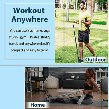 Resistance Bands Set for Physical Therapy, Rehab, Yoga and Pilates - color: Gradient Gray 10-115lbs - Includes Accessories