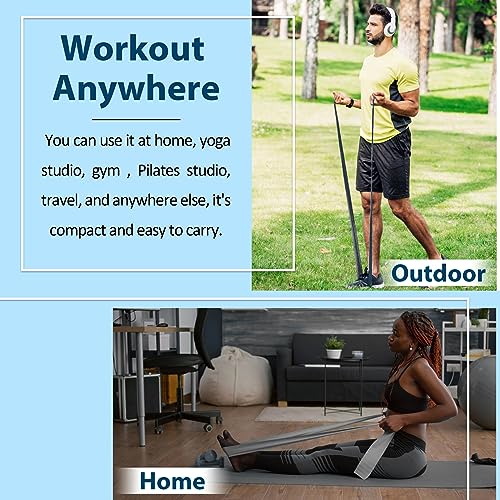 Resistance Bands Set for Physical Therapy, Rehab, Yoga and Pilates - color: Gradient Gray 10-115lbs
